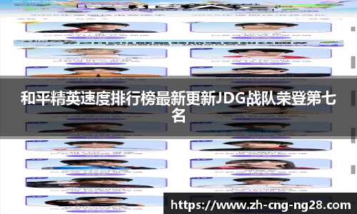 和平精英速度排行榜最新更新JDG战队荣登第七名